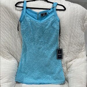 Versace Dress jacquard towel stitch fabric with embossed V